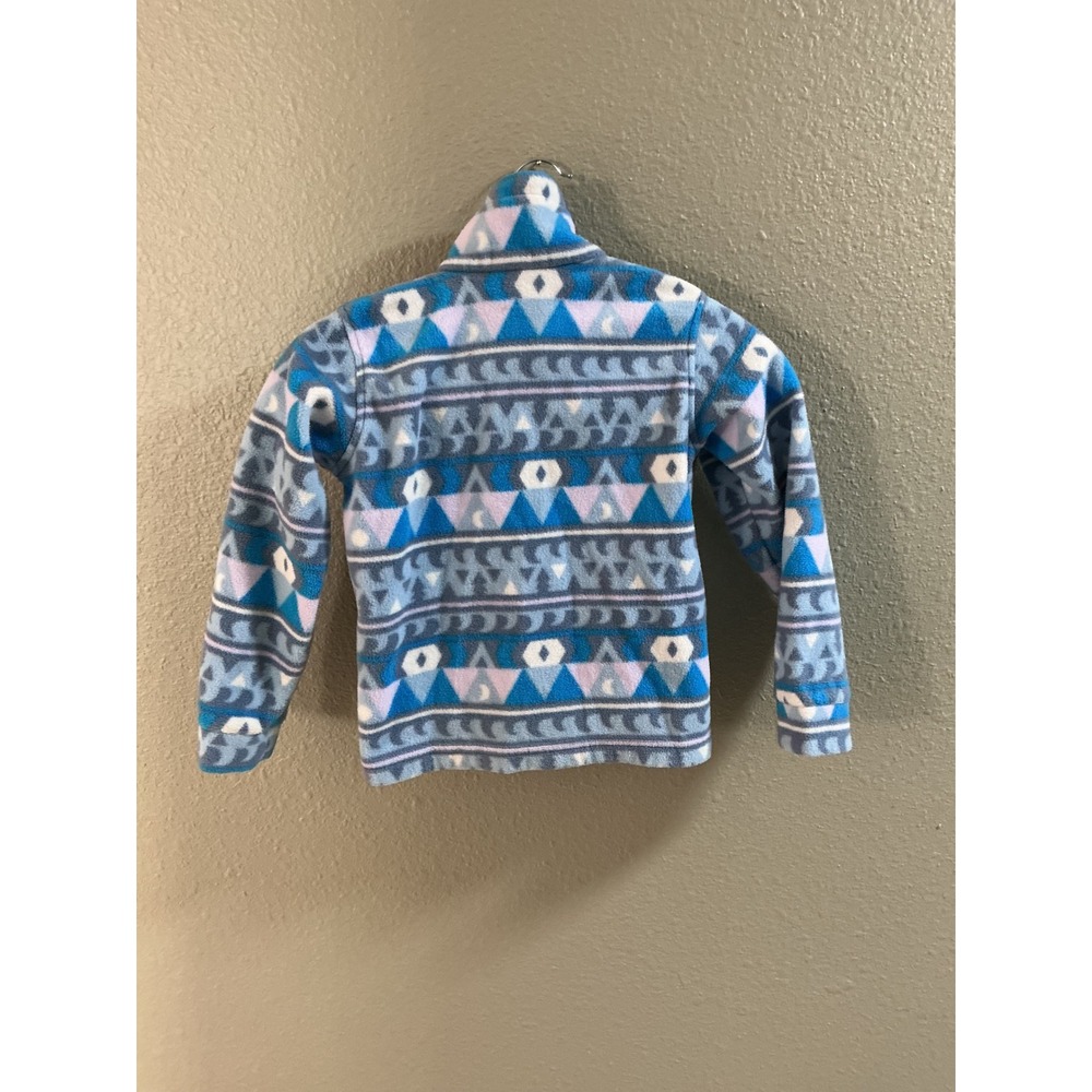 Columbia Kids Blue Purple Geometric Fleece Full Zip Jacket WB6777 XXS 4/5 - Picture 2 of 6